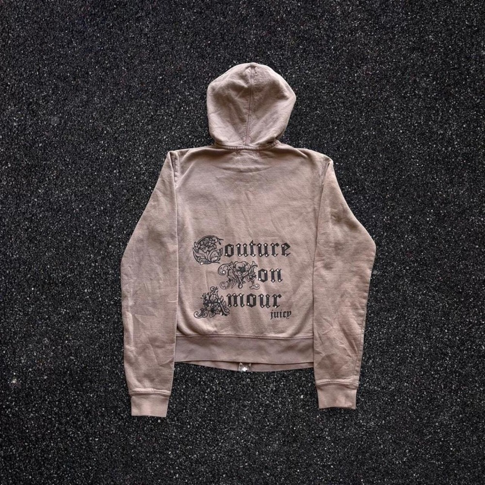 Juicy Couture Mon Amour Rhinestone Zip Up Hoodie Women's Small